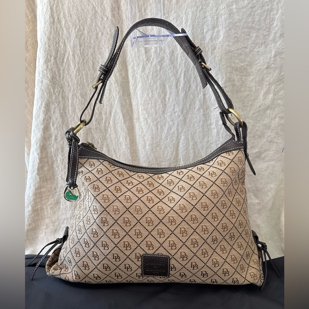 Dooney & Bourke Beige and Brown Shoulder Bag - Picture 2 of 10